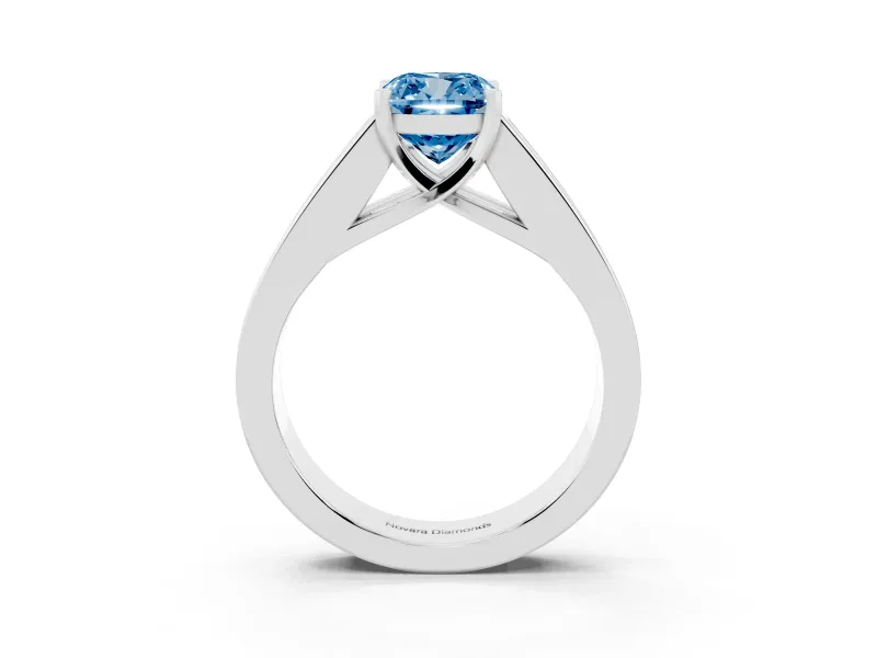 Cushion Cut Channel-Set Engagement Ring Setting for a Fancy Blue Lab-Grown Diamond | Platinum