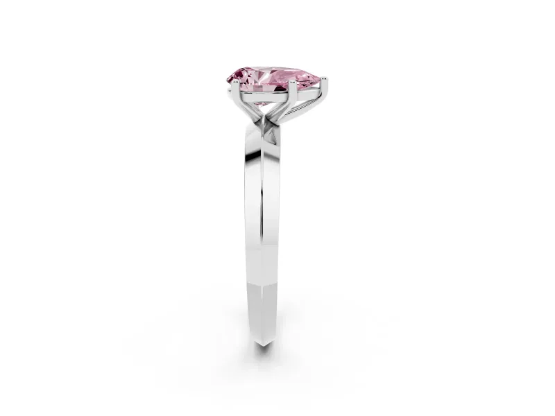 Pear-Shaped Knife-Edge Engagement Ring Setting for a Fancy Pink Lab-Grown Diamond | Platinum