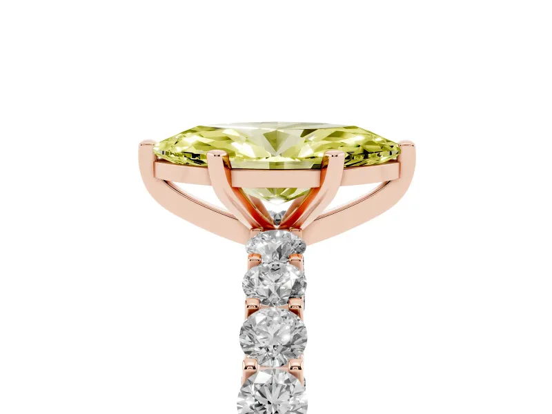 Marquise Shared Prong Engagement Ring Setting for a Fancy Yellow Lab-Grown Diamond | Rose Gold