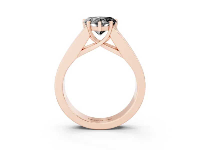 Heart-Shaped Channel-Set Engagement Ring Setting for a Black Center | Wide Band | Rose Gold