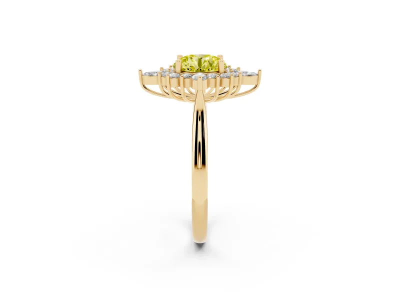 Round Engagement Ring Setting for a Fancy Yellow Lab-Grown Diamond | Yellow Gold - Design NV-24790