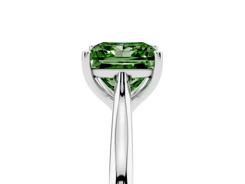 Princess Cut Cathedral Engagement Ring Setting for a Fancy Green Lab-Grown Diamond | Sterling Silver