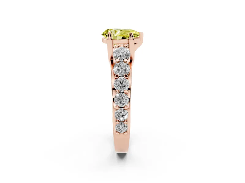 Pear-Shaped Engagement Ring Setting for a Fancy Yellow Lab-Grown Diamond | Rose Gold - Design NV-24645