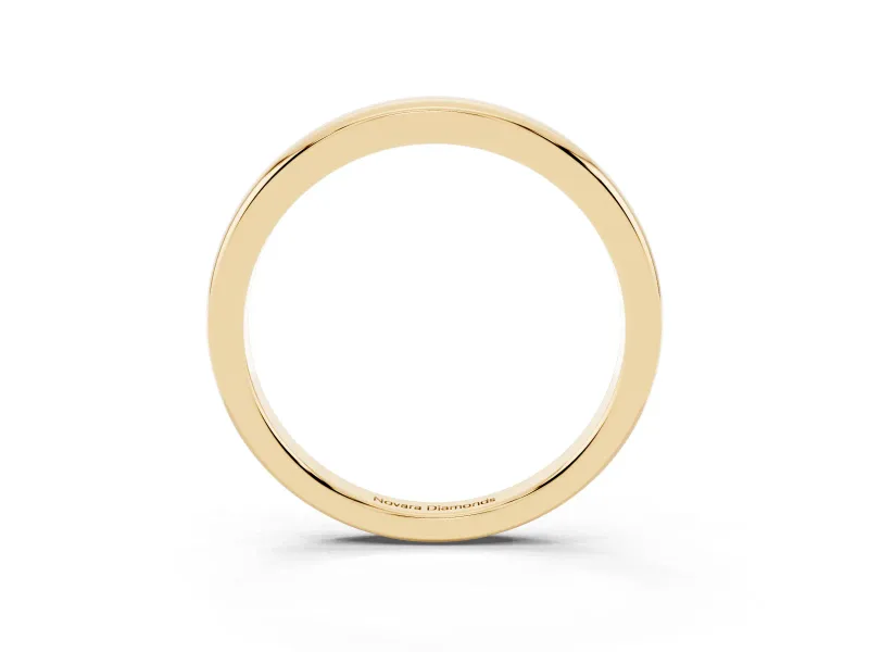Classic Plain Comfort Band Set in Yellow gold with Rounded Edges