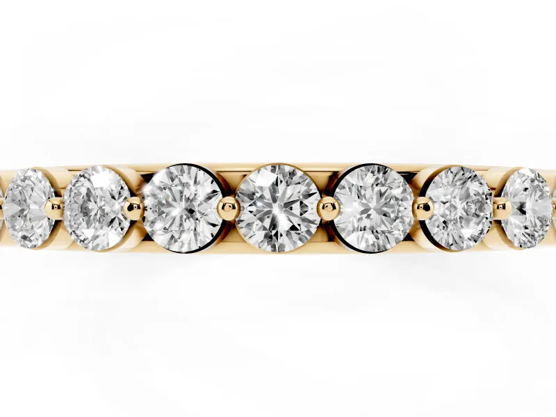 Round Diamond Eternity Band Set in Yellow gold with Channel Setting