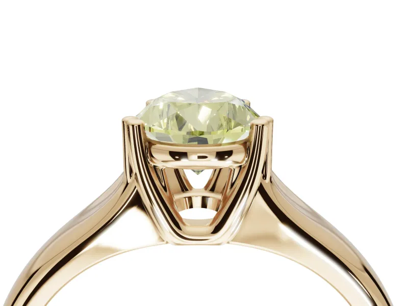 Pear-Shaped Double Claw Solitaire Engagement Ring Setting for a Fancy Yellow Lab-Grown Diamond | Yellow Gold