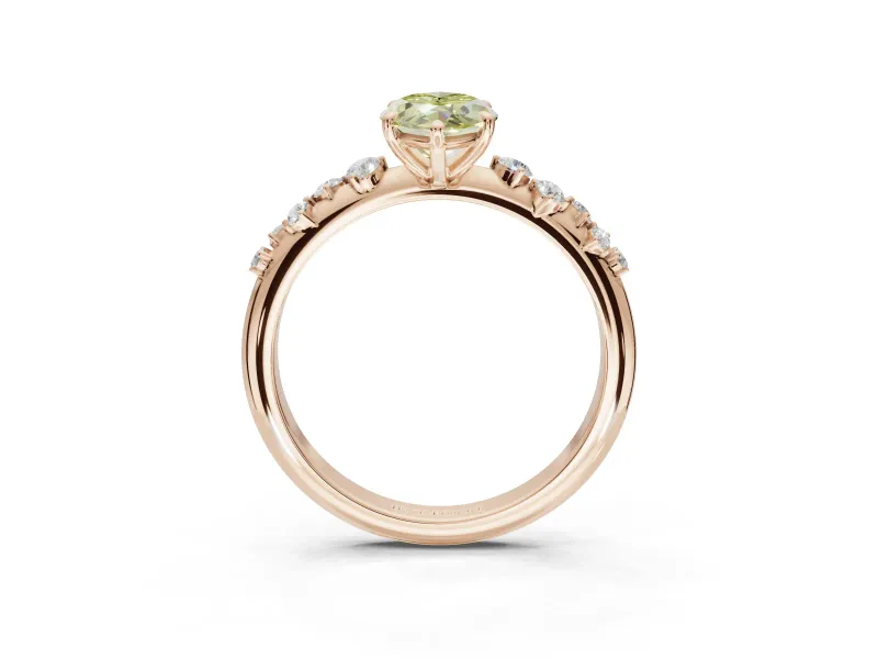 Marquise Graduated Solitaire Engagement Ring Setting for a Fancy Yellow Lab-Grown Diamond | Rose Gold