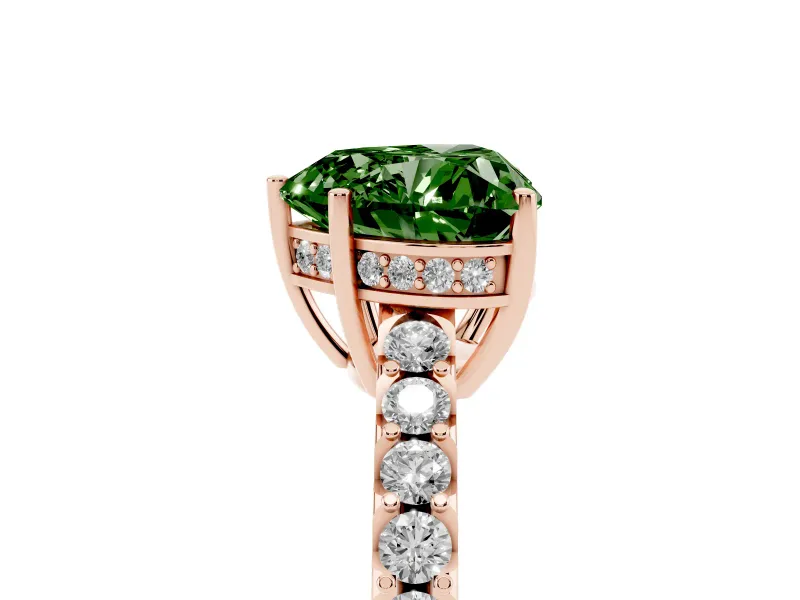 Heart-Shaped Engagement Ring Setting for a Fancy Green Lab-Grown Diamond | Rose Gold - Design NV-24649