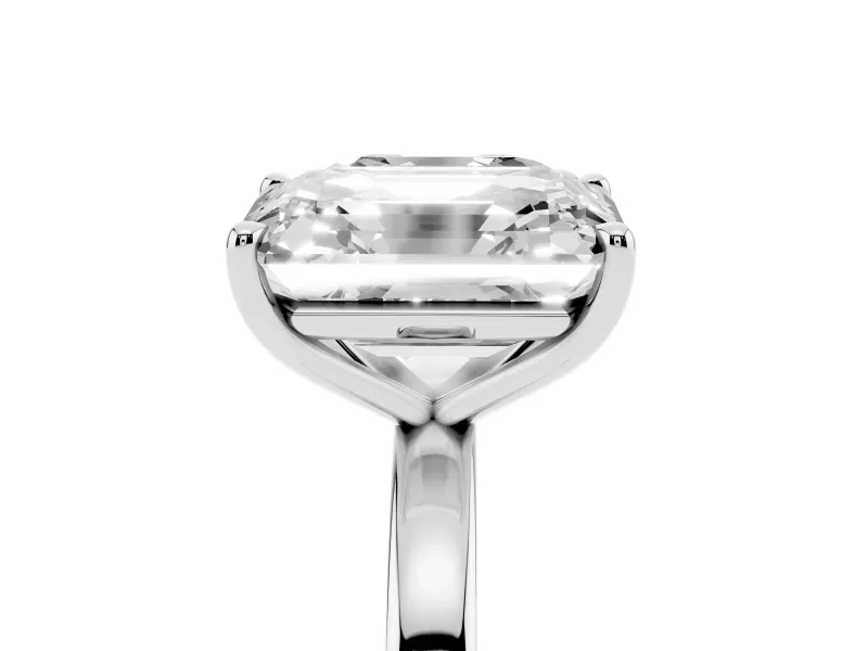 Asscher Cut and Emerald Cut Toi Moi Ring Set in Silver with Prong Setting
