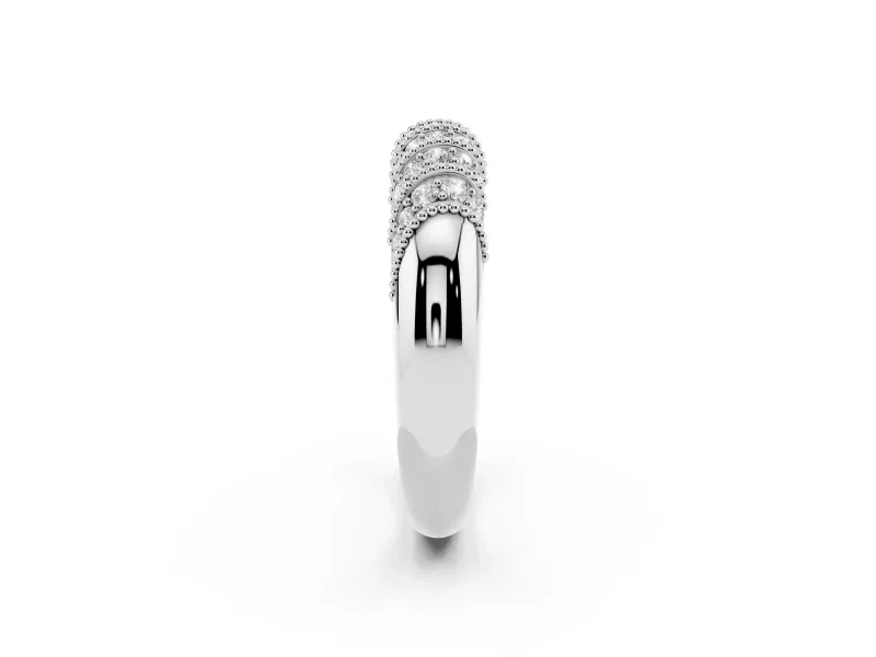 Round Diamond Dome Band Set in Platinum with Channel Setting