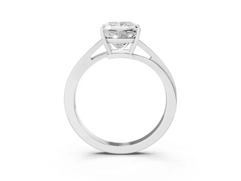 Princess Cut Diamond Solitaire Twist Band Ring Set in Silver with Prong Setting