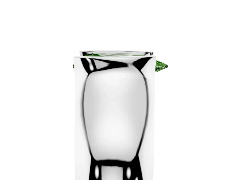 Pear-Shaped Half Bezel Engagement Ring Setting for a Fancy Green Lab-Grown Diamond | Wide Band | Sterling Silver
