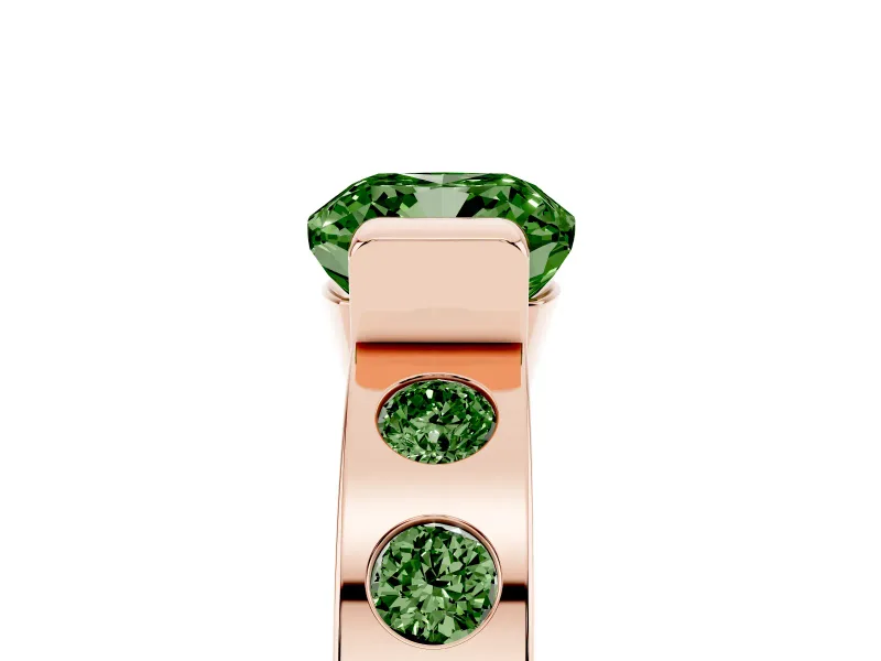 Cushion Cut Tension Style Engagement Ring Setting for a Fancy Green Lab-Grown Diamond | Rose Gold