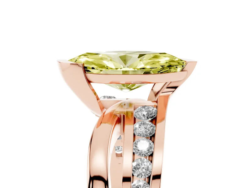 Marquise Graduated Bypass Engagement Ring Setting for a Fancy Yellow Lab-Grown Diamond | Rose Gold