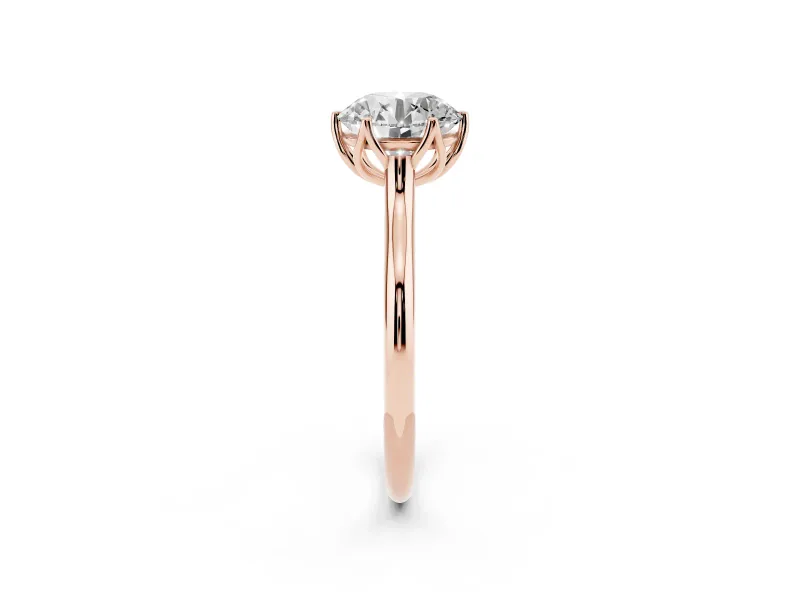 Round Cathedral Solitaire Engagement Ring Setting | Tulip Gallery | Rose Gold