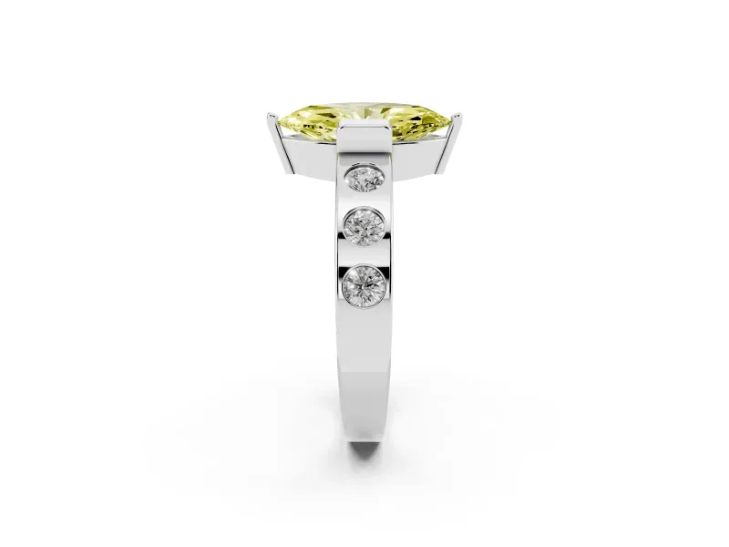 Marquise Tension Style Engagement Ring Setting for a Fancy Yellow Lab-Grown Diamond | Sterling Silver