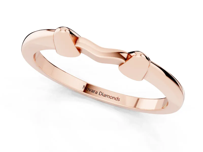 Bamboo-Inspired Plain Band Set in Rose gold
