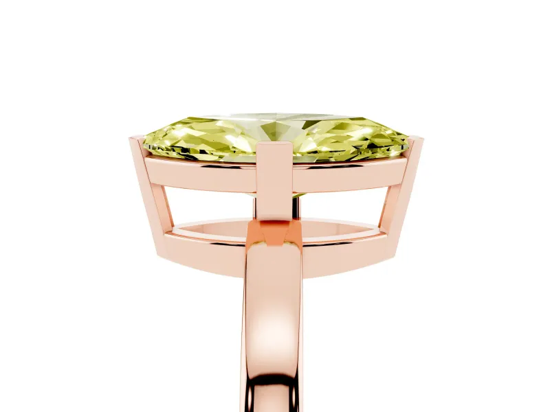 Marquise Solitaire Engagement Ring Setting for a Fancy Yellow Lab-Grown Diamond | Flat Tab Prongs | Rose Gold