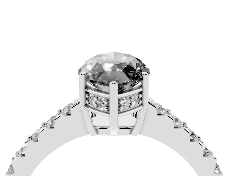 Marquise Hidden Halo Engagement Ring Setting for a Black Center | Sterling Silver