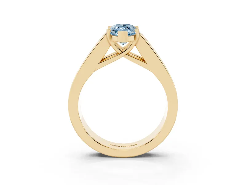 Marquise Channel-Set Engagement Ring Setting for a Fancy Blue Lab-Grown Diamond | Yellow Gold