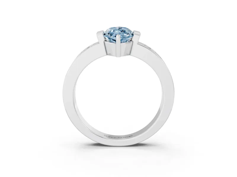 Marquise Tension Style Engagement Ring Setting for a Fancy Blue Lab-Grown Diamond | Platinum