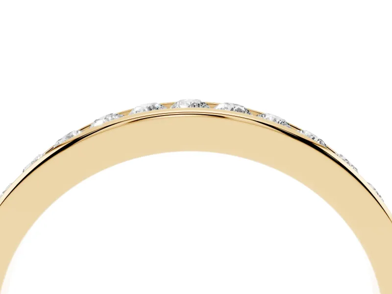 Round Diamond Wedding Eternity Band Set in Yellow gold with Channel Setting
