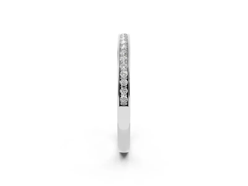 Round Diamond Pavé Eternity Band Set in White gold with Channel Setting