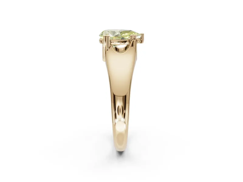 Pear-Shaped Double Claw Solitaire Engagement Ring Setting for a Fancy Yellow Lab-Grown Diamond | Yellow Gold
