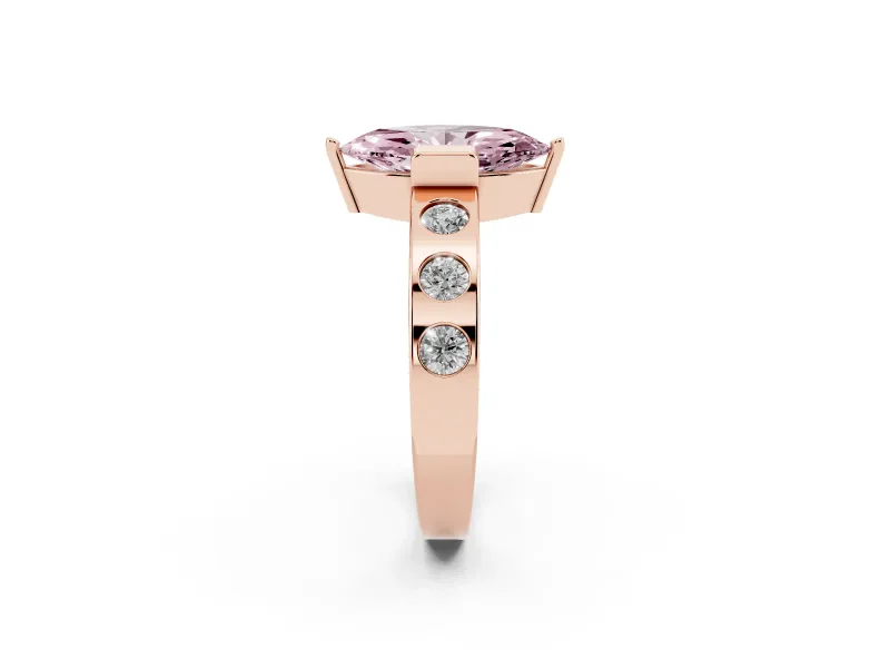 Marquise Tension Style Engagement Ring Setting for a Fancy Pink Lab-Grown Diamond | Rose Gold