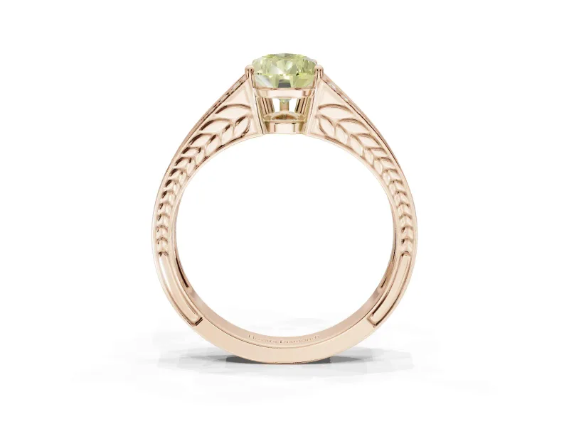 Pear-Shaped Split Shank Pavé Engagement Ring Setting for a Fancy Yellow Lab-Grown Diamond | Rose Gold