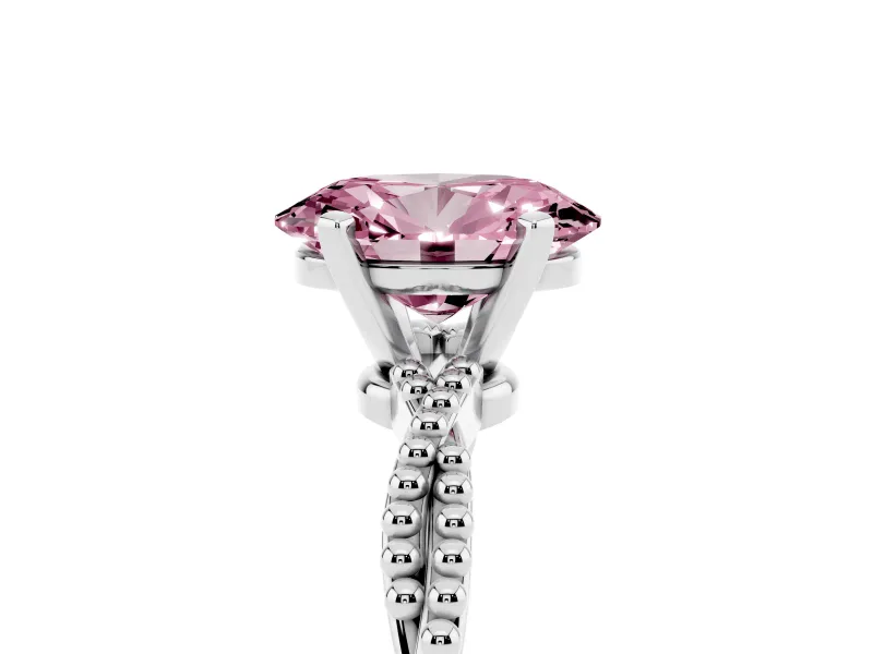 Oval Twisted Solitaire Engagement Ring Setting for a Fancy Pink Lab-Grown Diamond | Sterling Silver