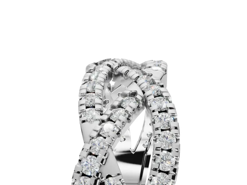 Round Lab-Grown Diamond Braided Pavé Wedding Band | Open Braid | Sterling Silver