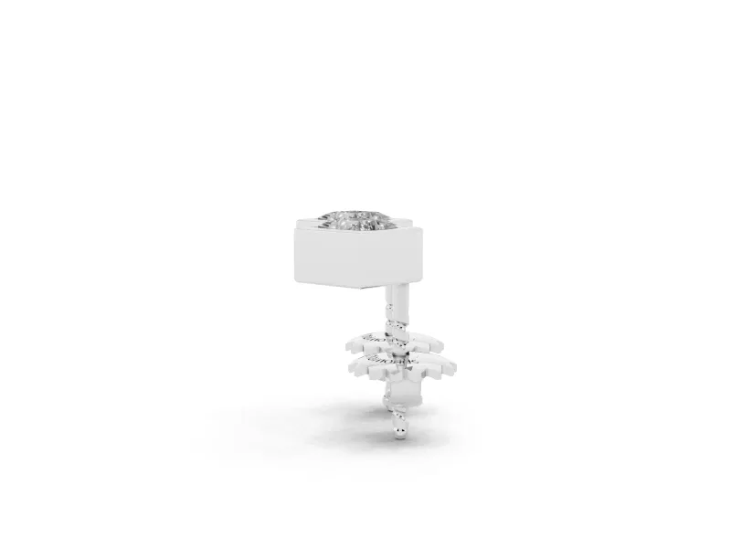 Princess Cut Lab-Grown Diamond Square Bezel Stud Earrings | Stepped Rim | Sterling Silver