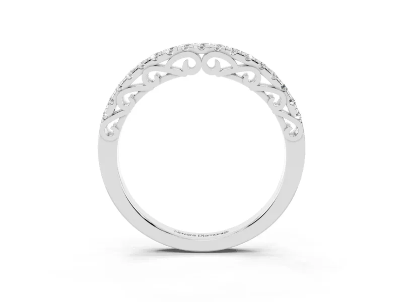Round Diamond Classic Prong Eternity Band Set in White gold with Continuous Row