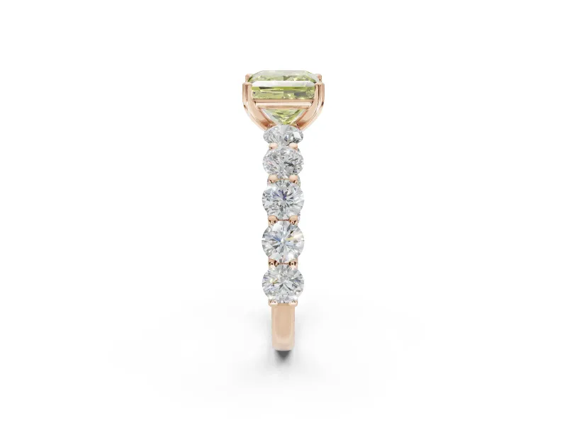 Princess Cut Engagement Ring Setting for a Fancy Yellow Lab-Grown Diamond | Rose Gold - Design NV-24455