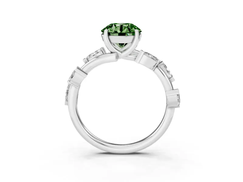 Round Twisted Vine Engagement Ring Setting for a Fancy Green Lab-Grown Diamond | Platinum