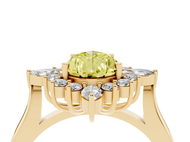 Pear-Shaped Engagement Ring Setting for a Fancy Yellow Lab-Grown Diamond | Yellow Gold - Design NV-24790