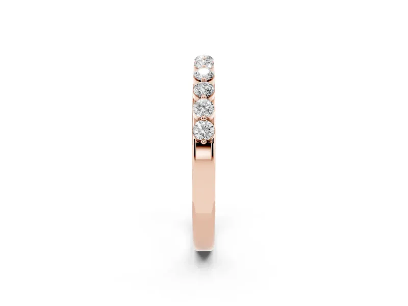 Round Diamond Eternity Band Set in Rose gold with Channel Setting