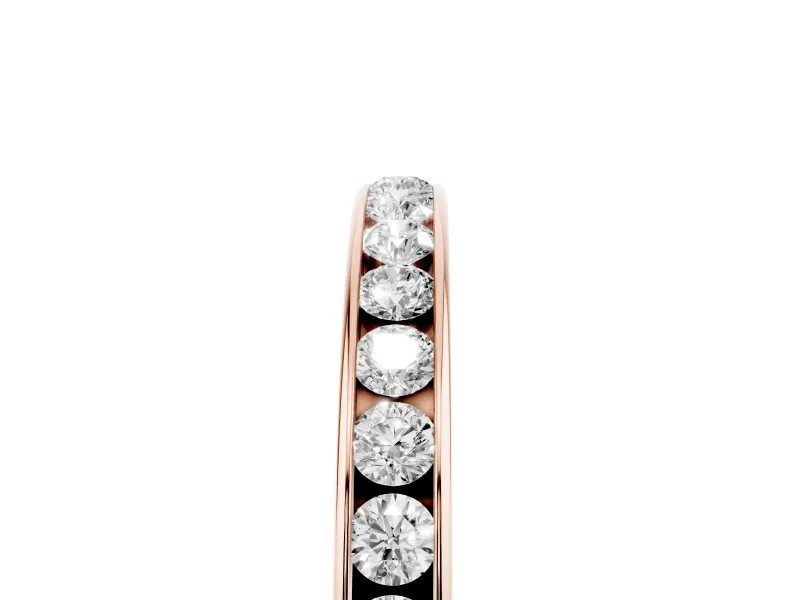 Round Lab-Grown Diamond Channel Set Half Eternity Band | Flush Walls | Rose Gold