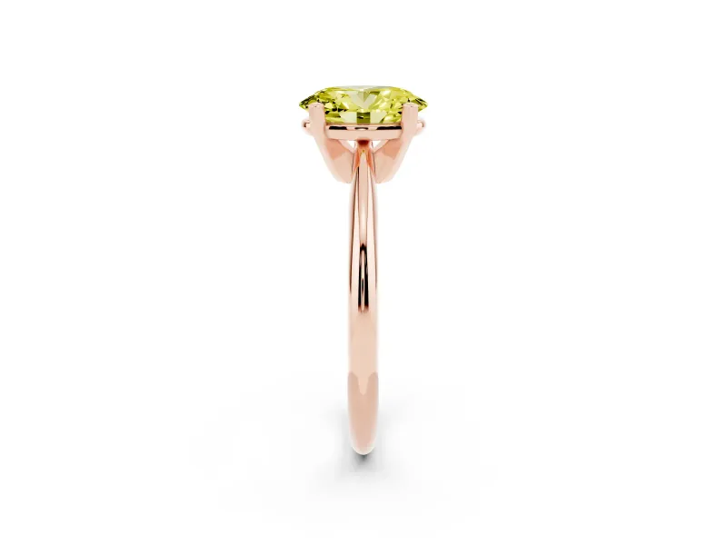 Oval Solitaire Engagement Ring Setting for a Fancy Yellow Lab-Grown Diamond | Rose Gold