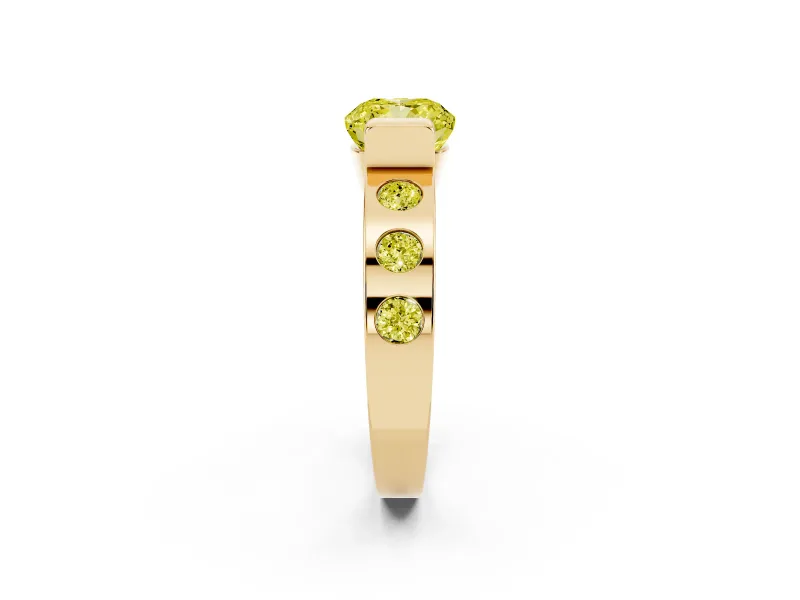 Cushion Cut Tension Style Engagement Ring Setting for a Fancy Yellow Lab-Grown Diamond | Yellow Gold
