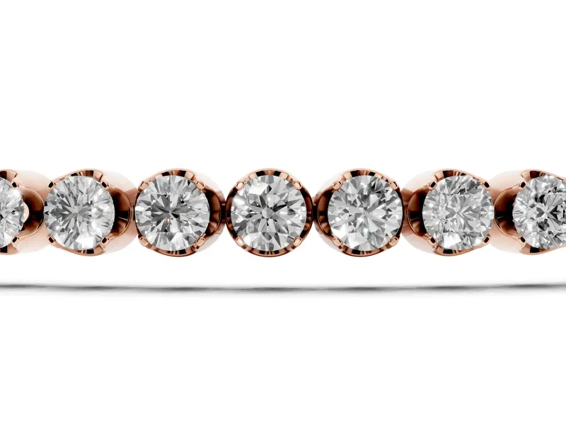 Round Lab-Grown Diamond Slim Tennis Bracelet | Cup Settings | Rose Gold