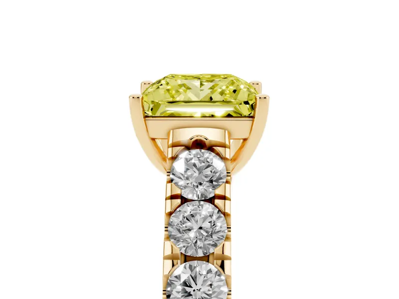 Princess Cut Engagement Ring Setting for a Fancy Yellow Lab-Grown Diamond | Yellow Gold - Design NV-24643