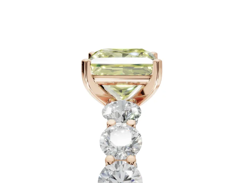 Princess Cut Engagement Ring Setting for a Fancy Yellow Lab-Grown Diamond | Rose Gold - Design NV-24455