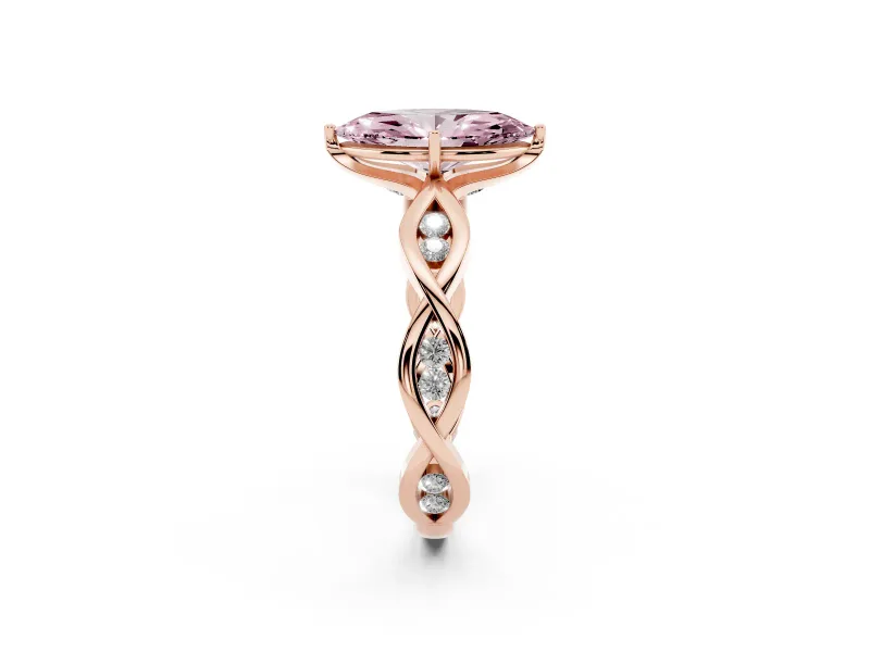 Marquise Twisted Infinity Engagement Ring Setting for a Fancy Pink Lab-Grown Diamond | Rose Gold