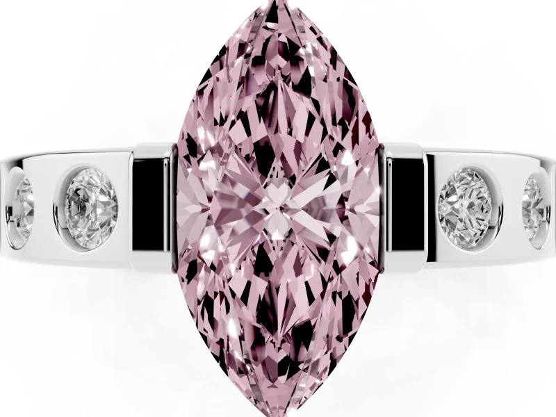 Marquise Tension Style Engagement Ring Setting for a Fancy Pink Lab-Grown Diamond | Platinum