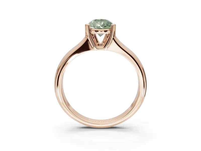 Pear-Shaped Double Claw Solitaire Engagement Ring Setting for a Fancy Green Lab-Grown Diamond | Rose Gold
