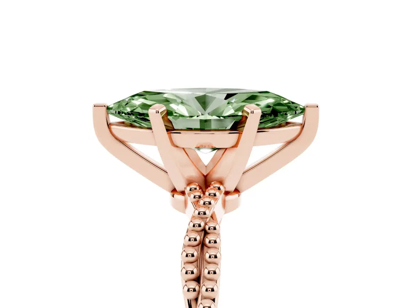 Marquise Twisted Solitaire Engagement Ring Setting for a Fancy Green Lab-Grown Diamond | Rose Gold