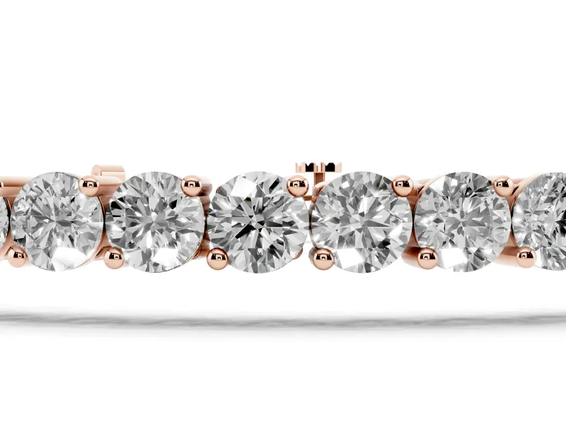 Round Lab-Grown Diamond Classic Tennis Bracelet | Round Prongs | Rose Gold