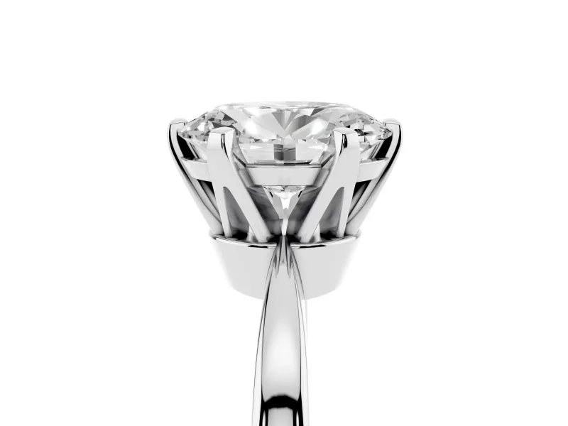 Oval Cut Diamond Solitaire Engagement Ring Set in Platinum with Slim Tapered Solitaire Band